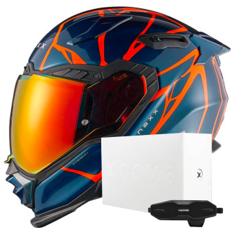 Casque Integral Nexx X.WST3 B-Side Blue Orange Teal + X.COM 3 Pro Casque Integral Nexx X.WST3 B-Side Blue Orange Teal + X.COM 3 Pro