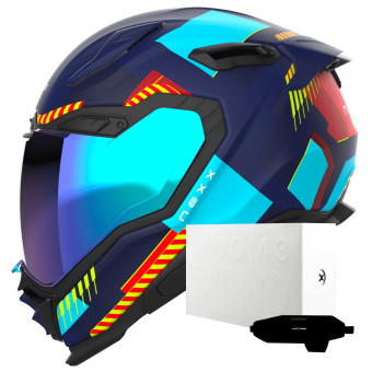 Casque Integral Nexx X.WST3 Fluence Blue Red + X.COM 3 Pro Casque Integral Nexx X.WST3 Fluence Blue Red + X.COM 3 Pro