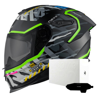Casque Integral Nexx Y.100R Urbangram Black Matt + X.COM 3 Pro Casque Integral Nexx Y.100R Urbangram Black Matt + X.COM 3 Pro