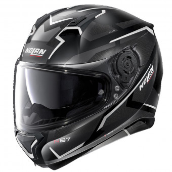 Nolan N87 Plus Overland N-Com Flat Black White 30