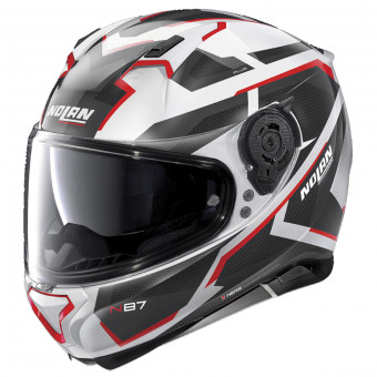 Integral Nolan N87 Plus Overland N-Com White Red 35
