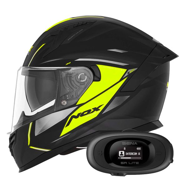 Integral NOX N401 Xeno Matt Black Neon Yellow + Kit bluetooth 5R Lite Solo
