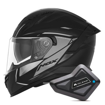 Integral NOX N401 Xeno Matt Black Titanium + Kit Bluetooth BT Mini