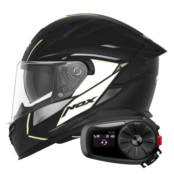 Integral NOX N401 Xeno Matt Black White + Kit Bluetooth 5S Solo
