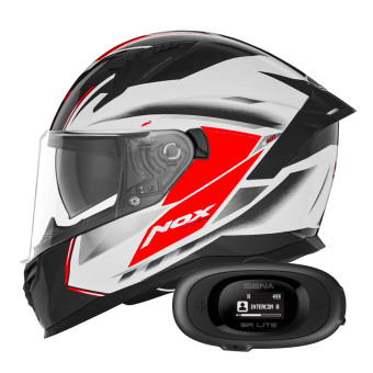Integral NOX N401 Xeno White Red + Kit bluetooth 5R Lite Solo