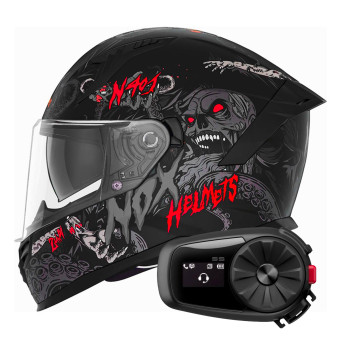 Integral NOX N401 Zumbi Matt Black Red + Kit Bluetooth 5S Solo