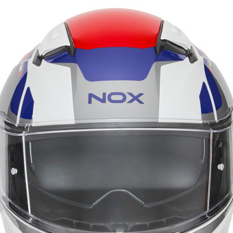 NOX N402 Mentor White Blue Red Shiny
