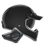 Casque Integral NOX Seventy II Shiny Black + Kit Bluetooth BT Mini