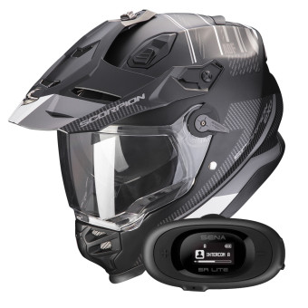 Integral Scorpion ADF 9000 Air Desert Matt Black Silver + Kit bluetooth 5R Lite