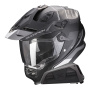 Casque Integral Scorpion ADF 9000 Air Desert Matt Black Silver + Kit bluetooth Exo-Com Link-1