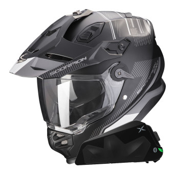 Casque Integral Scorpion ADF 9000 Air Desert Matt Black Silver + Kit bluetooth Exo-Com Link-1C Casque Integral Scorpion ADF 9000 Air Desert Matt Black Silver + Kit bluetooth Exo-Com Link-1C