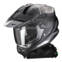 Casque Integral Scorpion ADF 9000 Air Desert Matt Black Silver + Kit bluetooth Exo-Com Link-1C