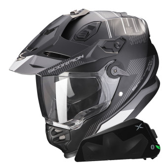 Integral Scorpion ADF 9000 Air Desert Matt Black Silver + Kit bluetooth Exo-Com Link-1C