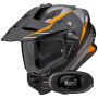Casque Integral Scorpion ADF 9000 Air Feat Black Mat Silver Orange + Kit bluetooth 5R Lite Solo