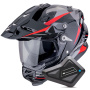 Casque Integral Scorpion ADF 9000 Air Feat Black Silver Red + Kit Bluetooth BT Mini