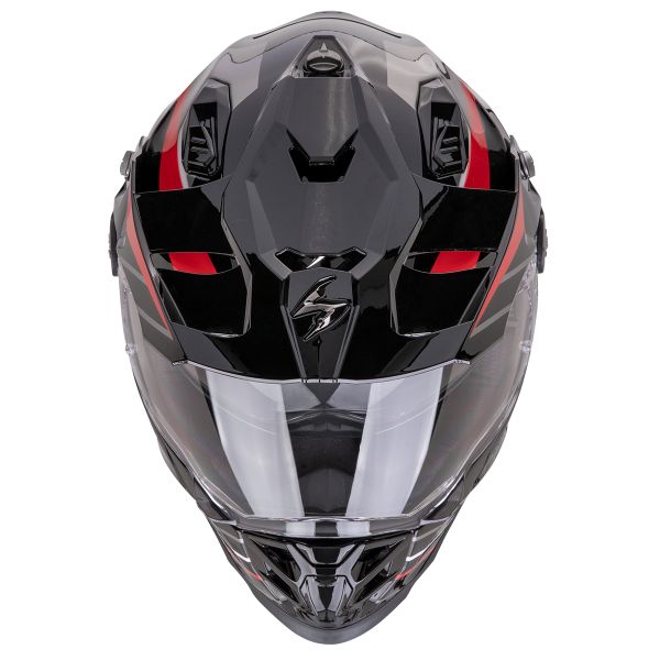 Scorpion ADF 9000 Air Feat Black Silver Red + Kit Bluetooth BT Mini