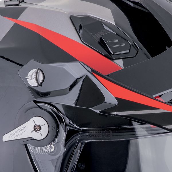 Scorpion ADF 9000 Air Feat Black Silver Red + Kit Bluetooth BT Mini