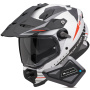 Casque Integral Scorpion ADF 9000 Air Feat White Black Red + Kit Bluetooth BT Mini