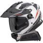 Casque Integral Scorpion ADF 9000 Air Feat White Black Red + Kit bluetooth Exo-Com Link-1