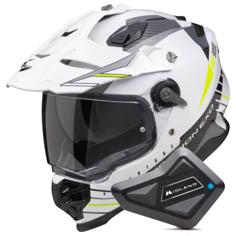 Integral Scorpion ADF 9000 Air Feat White Black Yellow fluo + Kit Bluetooth BT Mini