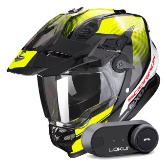 Integral Scorpion ADF 9000 Air Trail Black Neon Yellow + Kit Bluetooth Lokui K30