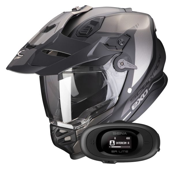 Integral Scorpion ADF 9000 Air Trail Matt Black Silver + Kit bluetooth 5R Lite