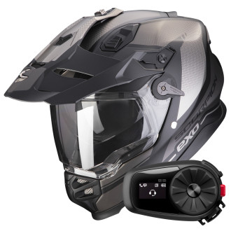 Integral Scorpion ADF 9000 Air Trail Matt Black Silver + Kit Bluetooth 5S