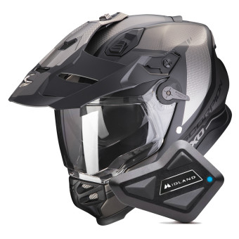Integral Scorpion ADF 9000 Air Trail Matt Black Silver + Kit Bluetooth BT Mini