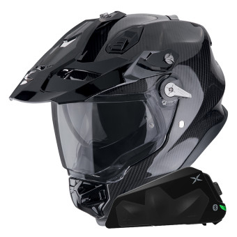 Integral Scorpion ADF 9000 Carbon Air Solid Black + Kit bluetooth Exo-Com Link-1C