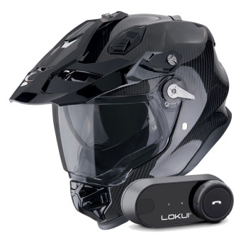 Integral Scorpion ADF 9000 Carbon Air Solid Black + Kit Bluetooth Lokui K30