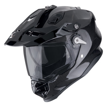 Scorpion ADF 9000 Carbon Air Solid Black + Kit bluetooth Exo-Com Link-1C