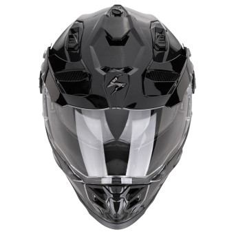 Scorpion ADF 9000 Carbon Air Solid Black + Kit bluetooth Exo-Com Link-1C