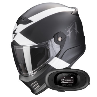 Integral Scorpion Covert FX Gallus Matt Black White + Kit bluetooth 5R Lite