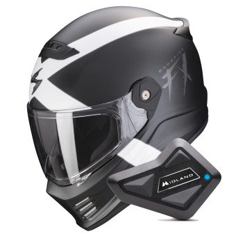 Integral Scorpion Covert FX Gallus Matt Black White + Kit Bluetooth BT Mini