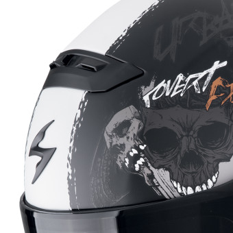 Scorpion Covert FX Skullz Black Grey Red + Kit bluetooth Exo-Com Link-1C