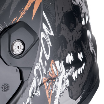 Scorpion Covert FX Skullz Black Grey Red + Kit bluetooth Exo-Com Link-1C