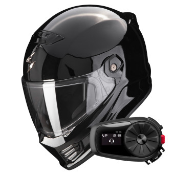 Casque Integral Scorpion Covert FX Solid Black + Kit Bluetooth 5S Casque Integral Scorpion Covert FX Solid Black + Kit Bluetooth 5S