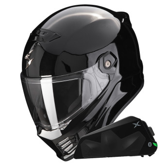 Integral Scorpion Covert FX Solid Black + Kit bluetooth Exo-Com Link-1C