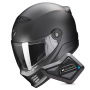 Casque Integral Scorpion Covert FX Solid Matt Pearl Black + Kit Bluetooth BT Mini