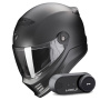 Casque Integral Scorpion Covert FX Solid Matt Pearl Black + Kit Bluetooth Lokui K30