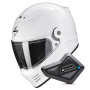 Casque Integral Scorpion Covert FX Solid White + Kit Bluetooth BT Mini