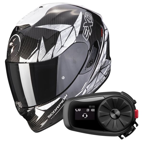 Integral Scorpion Exo 1400 Air Carbon Air Aranea Black White + Kit Bluetooth 5S