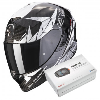 Integral Scorpion Exo 1400 Air Carbon Air Aranea Black White + Kit Bluetooth SMH5