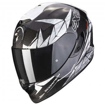Scorpion Exo 1400 Air Carbon Air Aranea Black White + Kit Bluetooth 5S