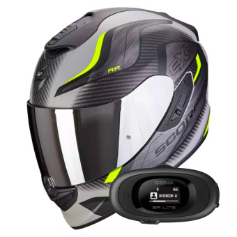 Integral Scorpion Exo 1400 Evo Air Attune Matt Grey Black Neon Yellow + Kit bluetooth 5R