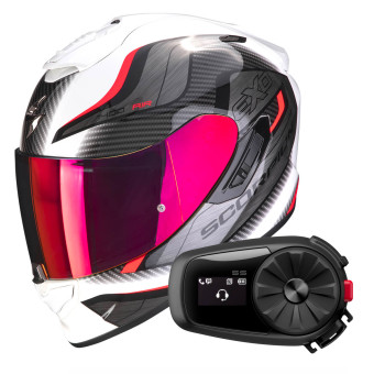 Integral Scorpion Exo 1400 Evo Air Attune White Red + Kit Bluetooth 5S