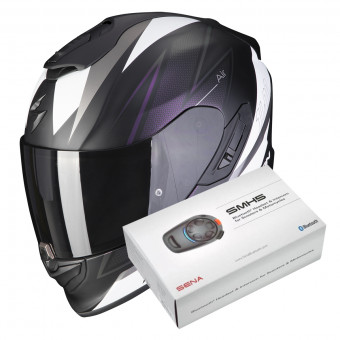 Integral Scorpion Exo 1400 Evo Air Thelios Matt Black Chameleon + Intercom Sena SMH5