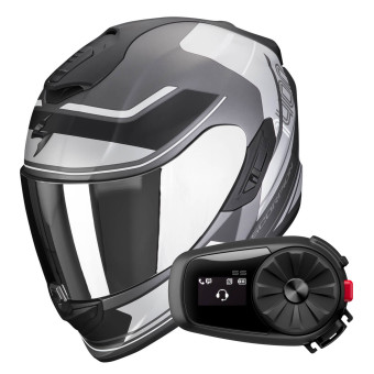 Integral Scorpion Exo 1400 Evo Air Vittoria Matt Silver White + Kit Bluetooth 5S