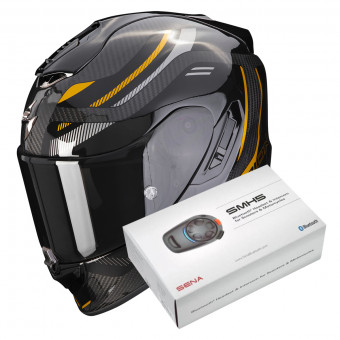 Integral Scorpion Exo 1400 Evo Carbon Air Kydra Black Gold + Intercom Sena SMH5