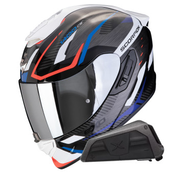 Integral Scorpion Exo 1400 Evo II Air Accord Blue White + Kit bluetooth Exo-Com Link-1